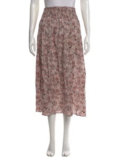 Pre-owned Natalie Martin Floral Print Midi Length Skirt In Pink