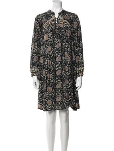 Pre-owned Natalie Martin Floral Print Mini Dress In Black
