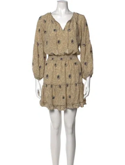 Pre-owned Natalie Martin Floral Print Mini Dress In Brown