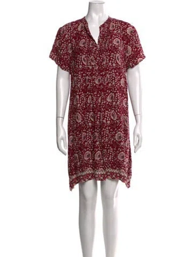Pre-owned Natalie Martin Floral Print Mini Dress In Burgundy