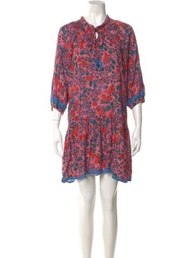 Pre-owned Natalie Martin Floral Print Mini Dress In Multi