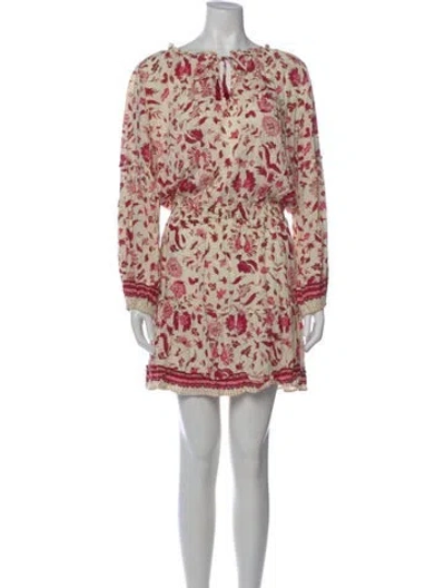 Pre-owned Natalie Martin Floral Print Mini Dress In Neutral