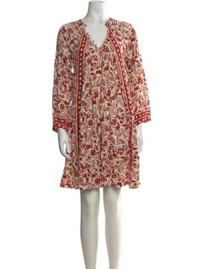 Pre-owned Natalie Martin Floral Print Mini Dress In Neutral