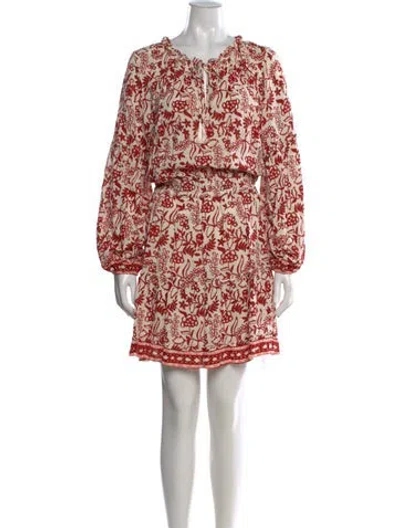 Pre-owned Natalie Martin Floral Print Mini Dress In Neutral