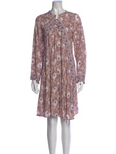 Pre-owned Natalie Martin Floral Print Mini Dress In Neutral