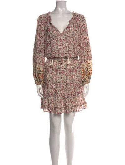 Pre-owned Natalie Martin Floral Print Mini Dress In Neutral