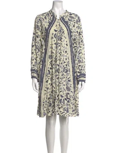 Pre-owned Natalie Martin Floral Print Mini Dress In Neutrals