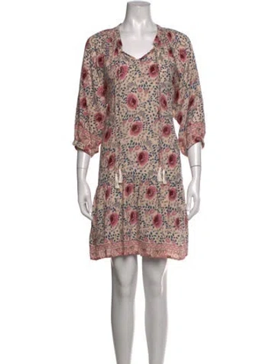 Pre-owned Natalie Martin Floral Print Mini Dress In Pink