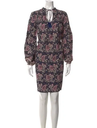 Pre-owned Natalie Martin Floral Print Mini Dress In Purple
