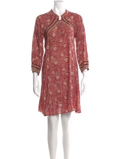 Pre-owned Natalie Martin Floral Print Mini Dress In Red