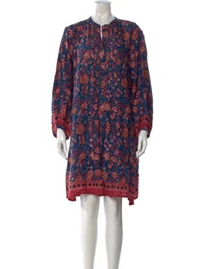 Pre-owned Natalie Martin Floral Print Mini Dress W/ Tags In Blue