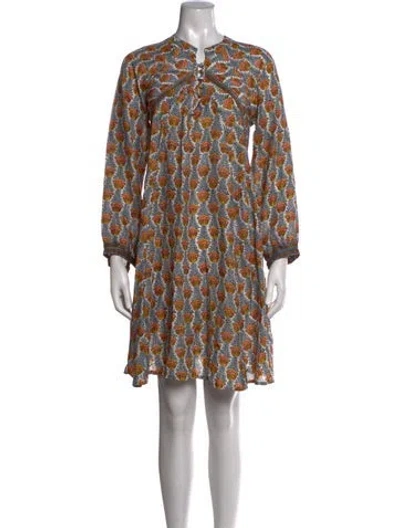 Pre-owned Natalie Martin Floral Print Mini Dress In White