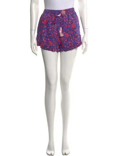 Pre-owned Natalie Martin Floral Print Mini Shorts In Blue