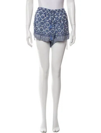Pre-owned Natalie Martin Floral Print Mini Shorts W/ Tags In White