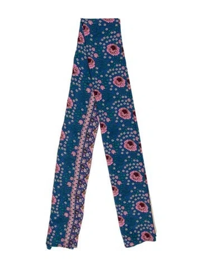 Pre-owned Natalie Martin Floral Print Scarf In Blue