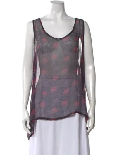 Pre-owned Natalie Martin Floral Print Scoop Neck Top In Multicolor