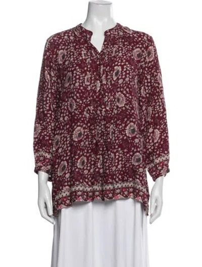 Pre-owned Natalie Martin Floral Print V-neck Blouse In Multicolor
