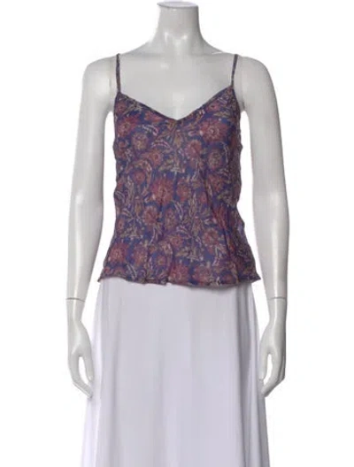 Pre-owned Natalie Martin Floral Print V-neck Top In Multi
