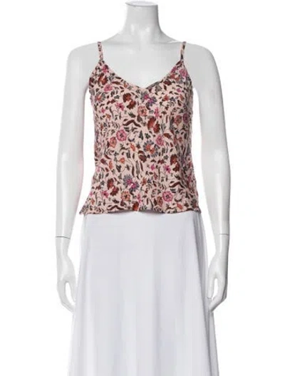 Pre-owned Natalie Martin Floral Print V-neck Top W/ Tags In Multi