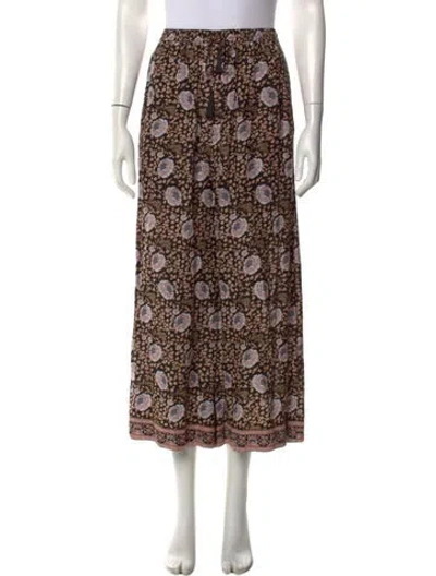 Pre-owned Natalie Martin Floral Print Wide Leg Pants In Black