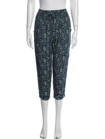 Pre-owned Natalie Martin Floral Print Wide Leg Pants In Blue