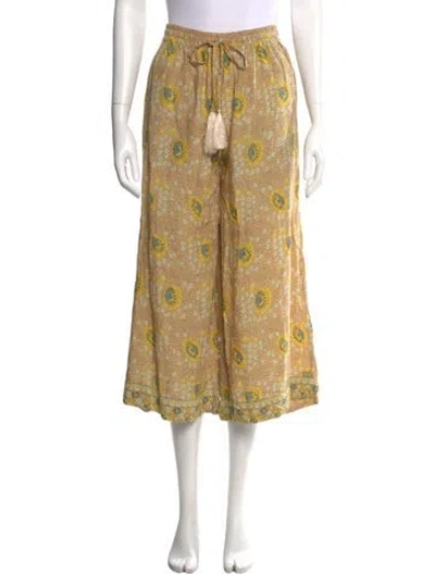 Pre-owned Natalie Martin Floral Print Wide Leg Pants In Neutral