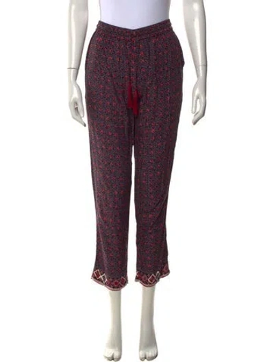 Pre-owned Natalie Martin Floral Print Wide Leg Pants In Purple