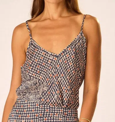 Natalie Martin Heath V-neck Cami Top In Delphi Ink In Multi