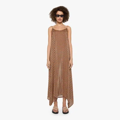 Natalie Martin Heather Maxi Grande Polka Dot & Tan Skirt In Black