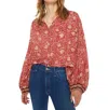 Natalie Martin Iris Long Sleeve Top In Water Lily Terracotta In Red