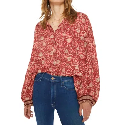 Natalie Martin Iris Long Sleeve Top In Water Lily Terracotta In Red