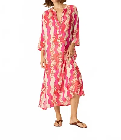 Natalie Martin Isobel Dress In Coral Wave Fuchsia In Red