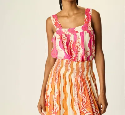 Natalie Martin Jasmine Top In Coral Wave Fuchsia In Multi