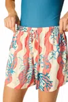 Natalie Martin Jasper Pull-on Short In Coral Wave Peach In Pink