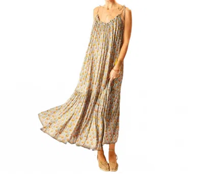 Natalie Martin Jerusha Maxi Dress In Tulip Print French Blue In Gold