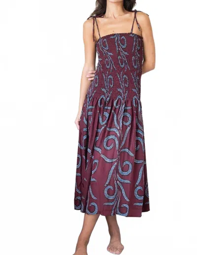 Natalie Martin Juliette Dress In Feather Bordeaux In Purple