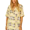 Natalie Martin Kevin Short Sleeve Shirt In Prairie Indigo In Yellow