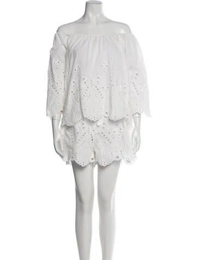 Pre-owned Natalie Martin Lace Pattern Eyelet Trim Short Set In Gray