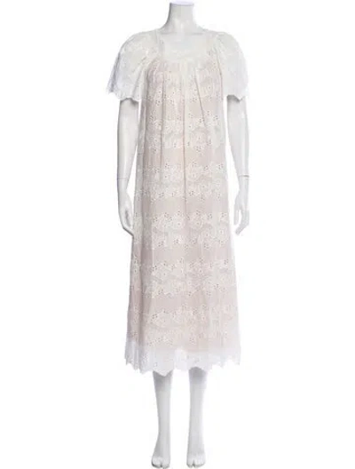 Pre-owned Natalie Martin Lace Pattern Midi Length Dress In Multi