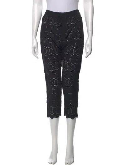 Pre-owned Natalie Martin Lace Pattern Straight Leg Pants In Black