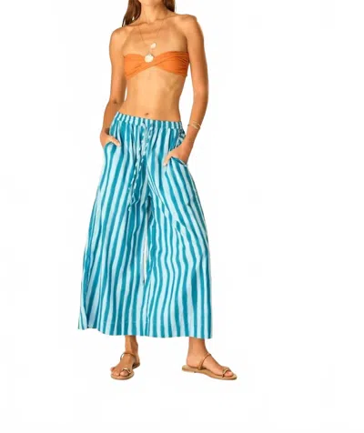Natalie Martin Lauren Chic Lounge Pants. In Batik Stripe Pool In Blue