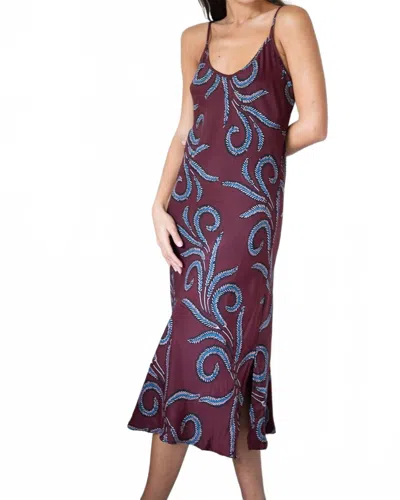 Natalie Martin Leandra Dress In Feather Bordeaux In Purple