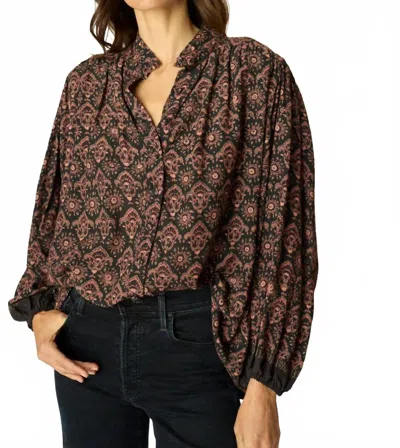 Natalie Martin Leslie Top In Fleur-de-lis Black