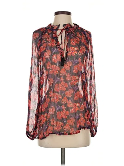 Pre-owned Natalie Martin Long Sleeve Blouse In Red