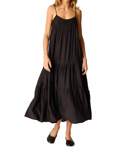 Natalie Martin Melanie Maxi Dress In Black Silk In Multi