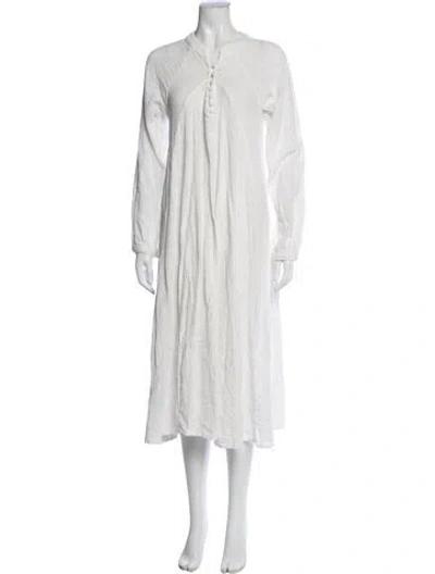 Pre-owned Natalie Martin Midi Length Dress In White