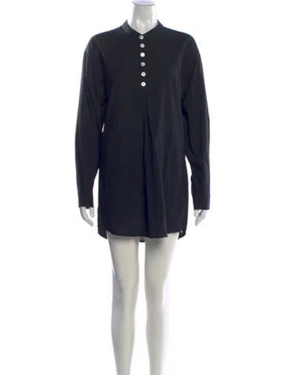 Pre-owned Natalie Martin Mock Neck Mini Dress In Blue