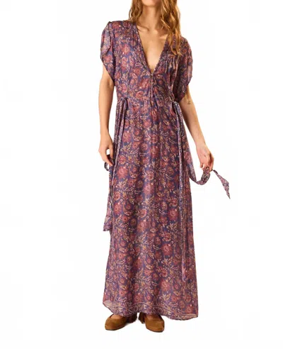 Natalie Martin Monica Midi Dress In Artichoke Mariner In Pink
