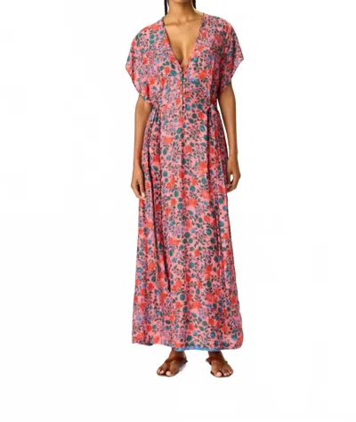 Natalie Martin Monica Rayon Print Dress In Rose Bandana In Pink