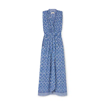 Natalie Martin Nico Maxidress In Fleur-de-lis Blue